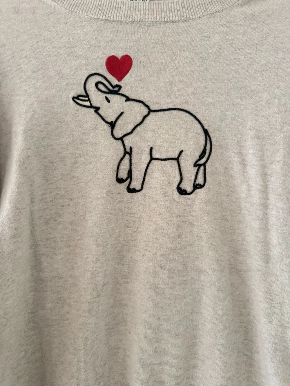 J. by J. Crew Elephant Teddy Sweater 100% Cotton Size Small